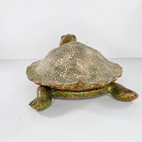 Vintage Snapper Turtle Large Trinket Box Figurine Removable Shell 1970 - Picture 6 of 13